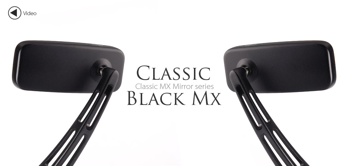 KiWAV Magazi ClassicMX motorcycle mirrors universal black