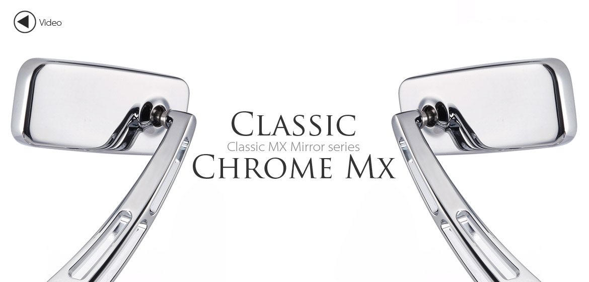 KiWAV Magazi ClassicMX motorcycle mirrors universal chrome