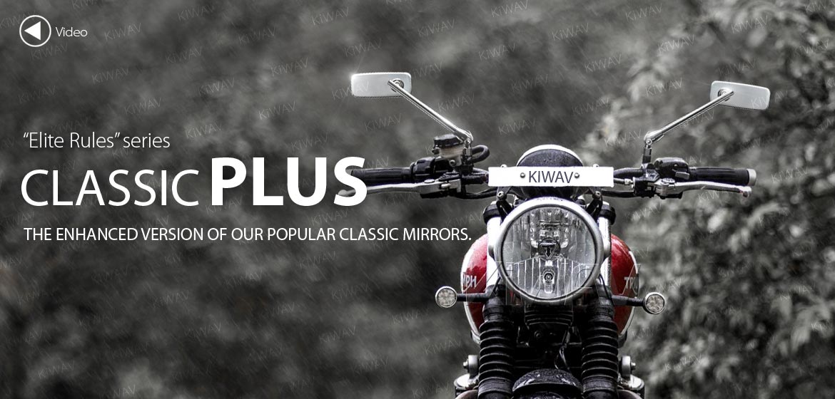 KiWAV motorcycle mirrors ClassicPlus chrome for scooter