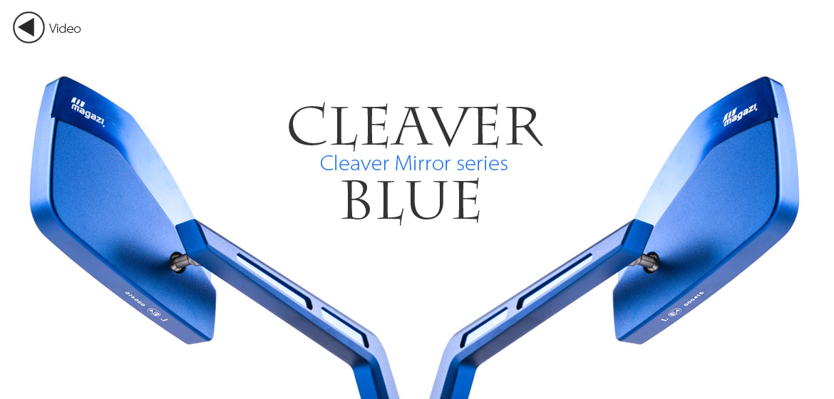 KiWAV Magazi Cleaver CNC aluminum motorcycle mirrors BMW blue