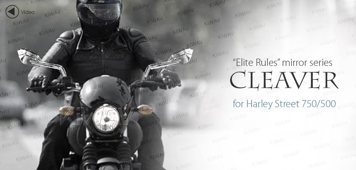 KiWAV Magazi Cleaver CNC aluminum motorcycle mirrors chrome for Harley Street 750 500