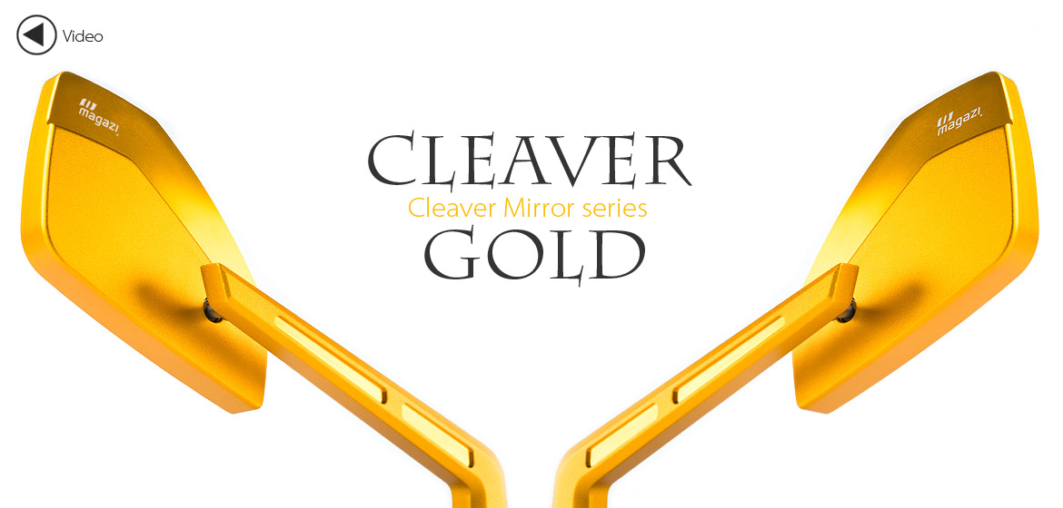 KiWAV Magazi Cleaver CNC aluminum motorcycle mirrors universal gold