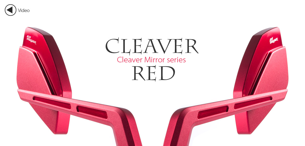 KiWAV Magazi Cleaver CNC aluminum motorcycle mirrors BMW red