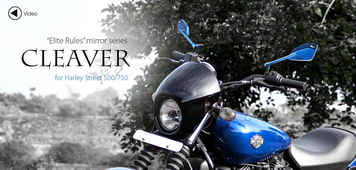 KiWAV motorcycle mirrors CleaverII blue for Harley Davidson Street 500/750, Magazi