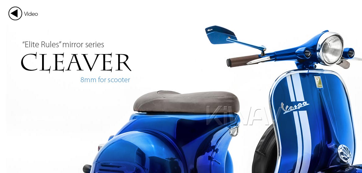 KiWAV motorcycle mirrors CleaverII blue 8mm for scooter, Magazi