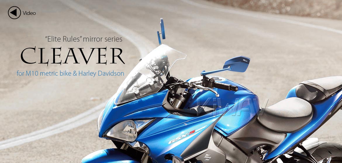 KiWAV motorcycle mirrors CleaverII blue 10mm, Harley, Magazi