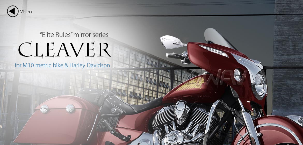 KiWAV motorcycle mirrors CleaverII chrome 10mm, Harley, Magazi