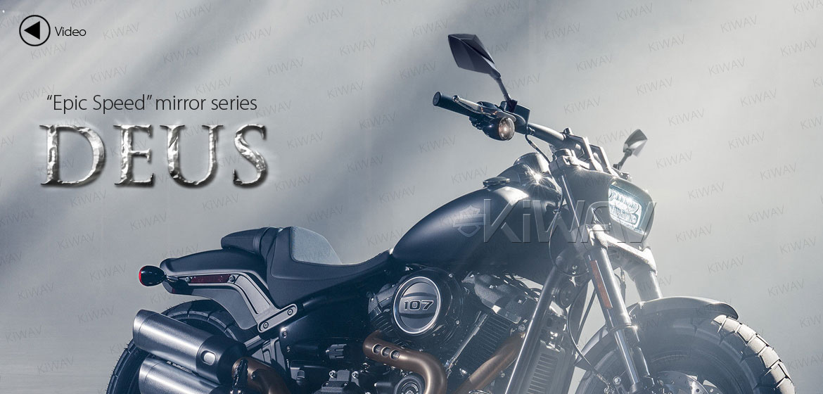KiWAV motorcycle mirrors Deus carbon for Harley Davidson