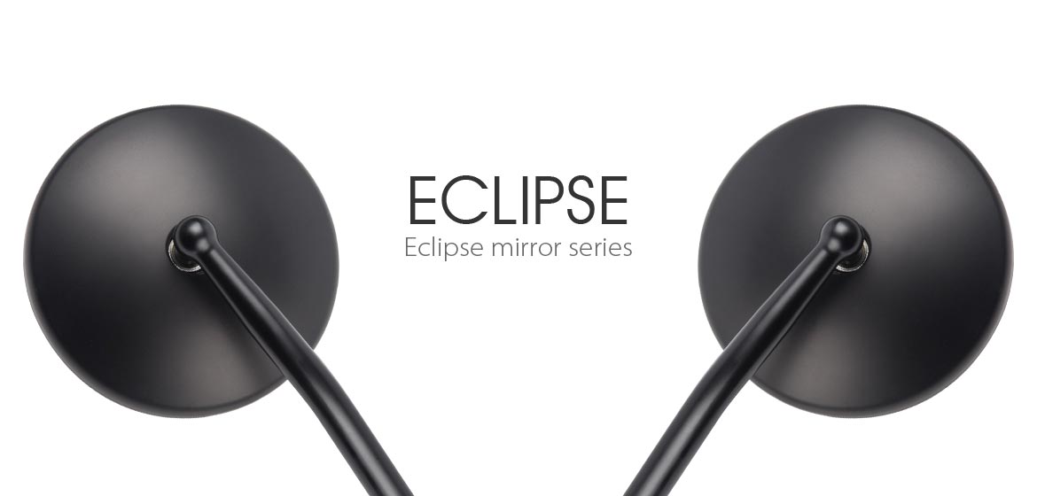 KiWAV Eclipse black motorcycle mirrors for Triumph