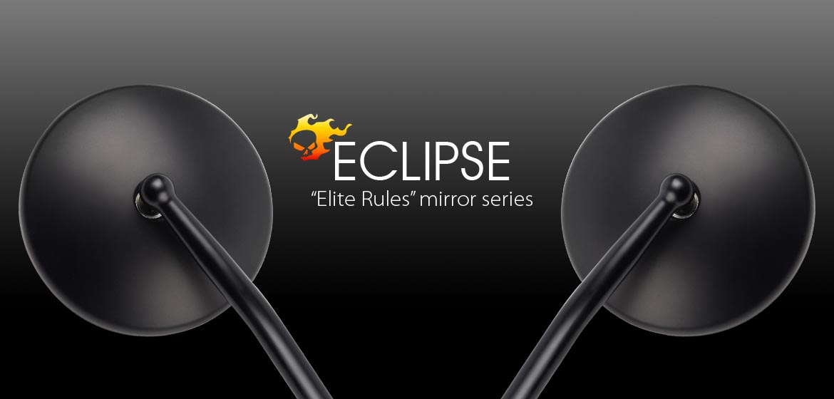 VAWiK Eclipse black motorcycle mirrors fit harley