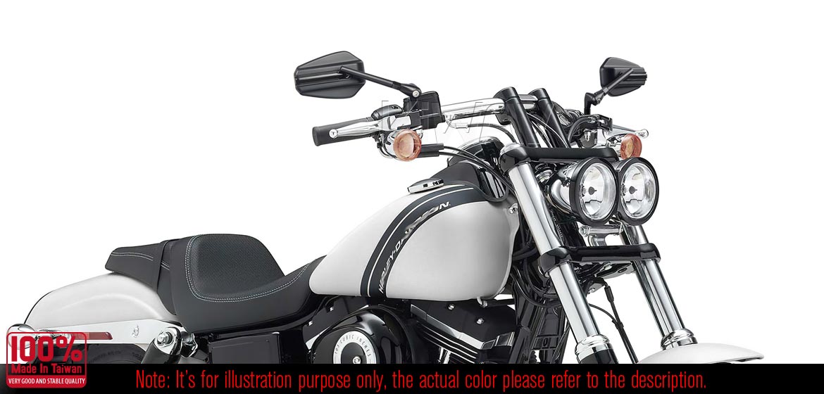 Motorcycle mirrors Emperor black universal fit for 10mm mirror thread and Harley Davidson