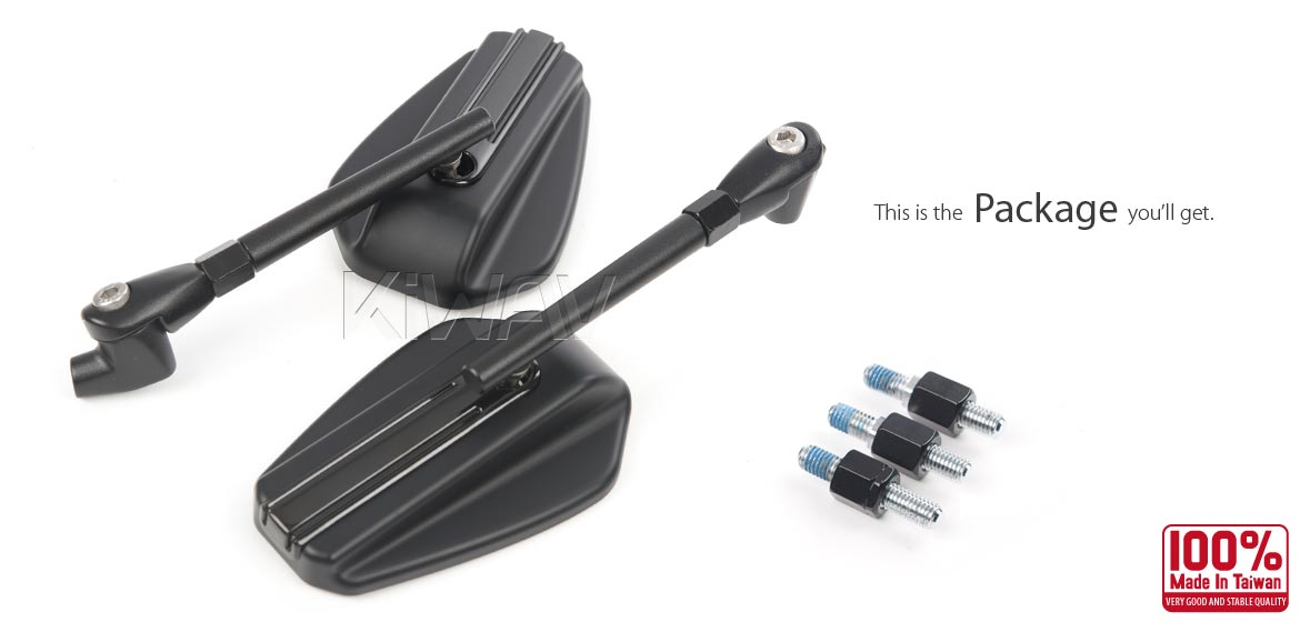 Motorcycle mirrors Emperor black 8mm for scooters