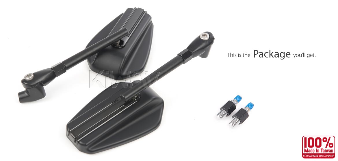 Motorcycle mirrors Emperor black compatible for most BMW