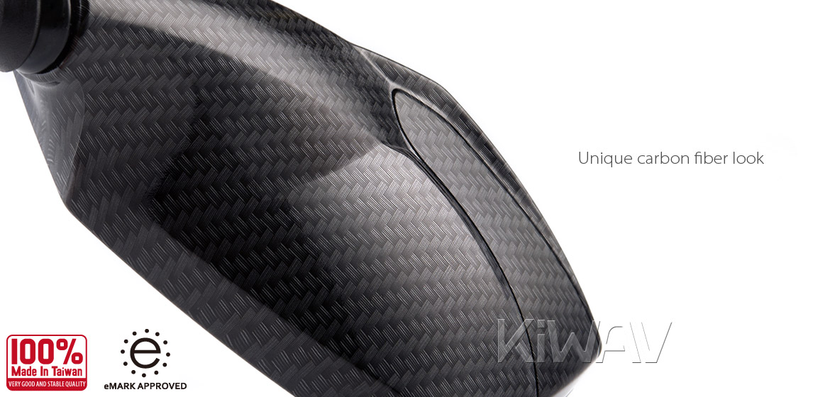 KiWAV 2nd generation Fist carbon motorcycle mirrors Magazi