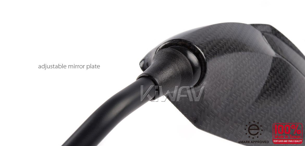 KiWAV 2nd generation Fist carbon motorcycle mirrors scooter fit Magazi