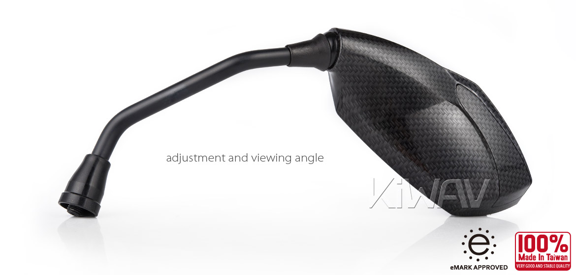 KiWAV 2nd generation Fist carbon motorcycle mirrors universal fit Magazi