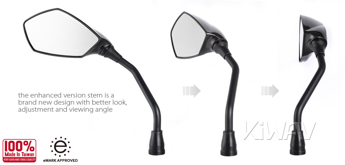 KiWAV 2nd generation Fist carbon motorcycle mirrors BMW fit Magazi