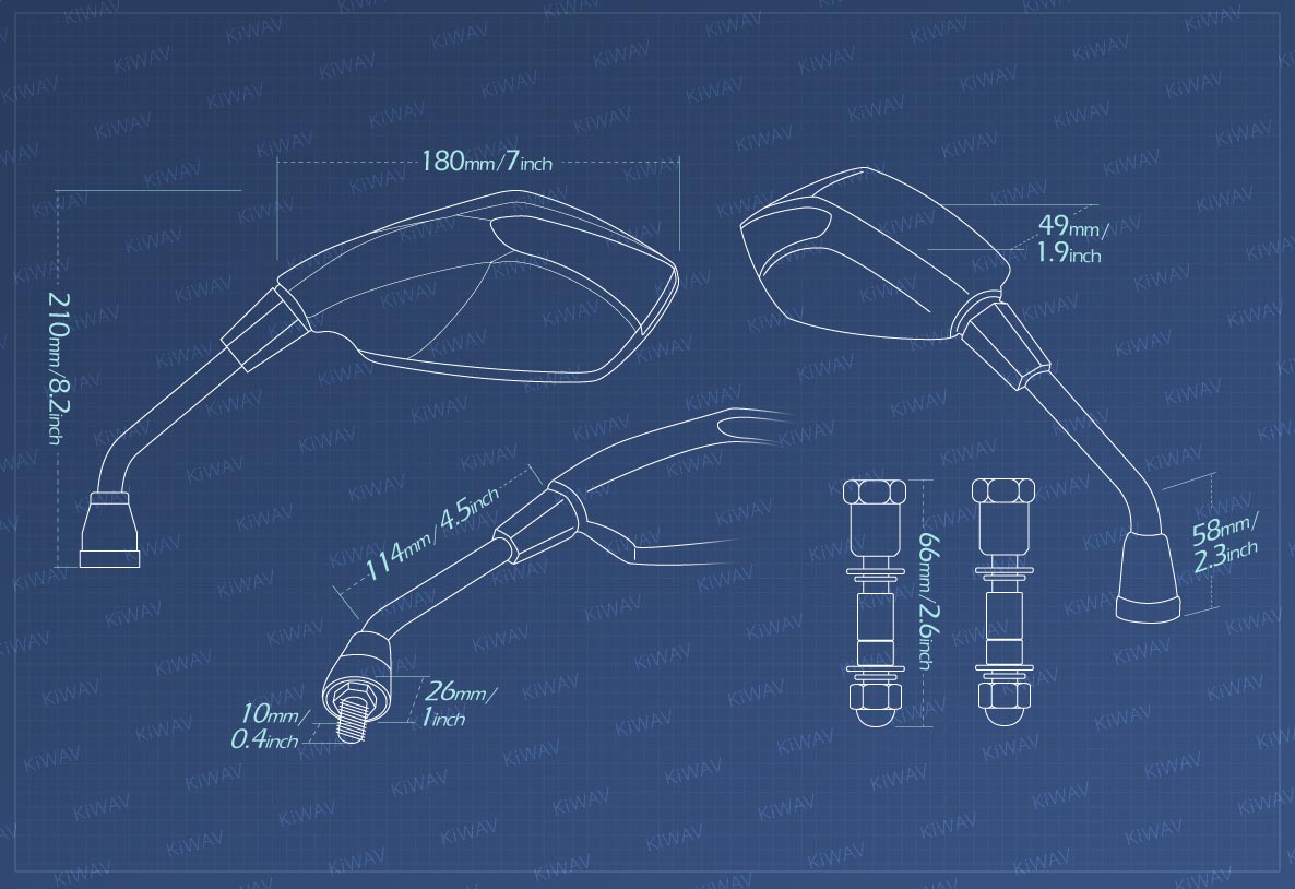 KiWAV Measurement graph of Fist LED mirrors for Harley motorcycle