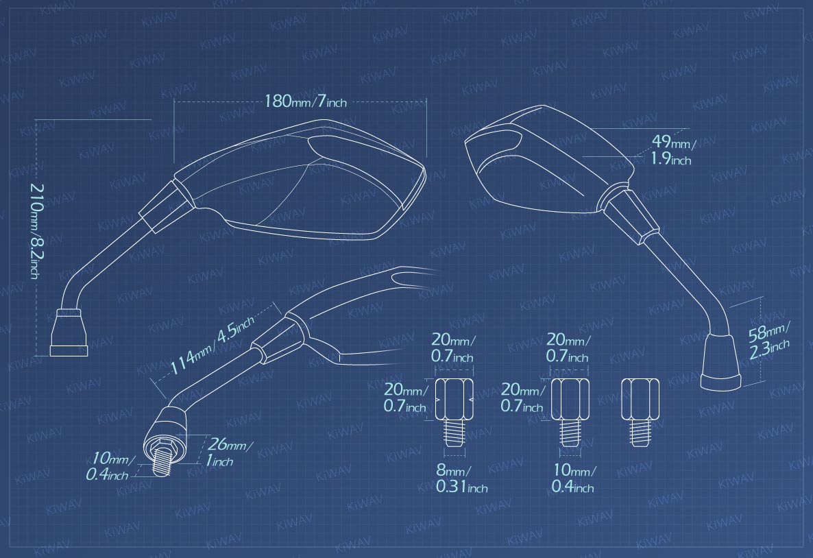 KiWAV Measurement graph of Fist LED mirrors for scooter