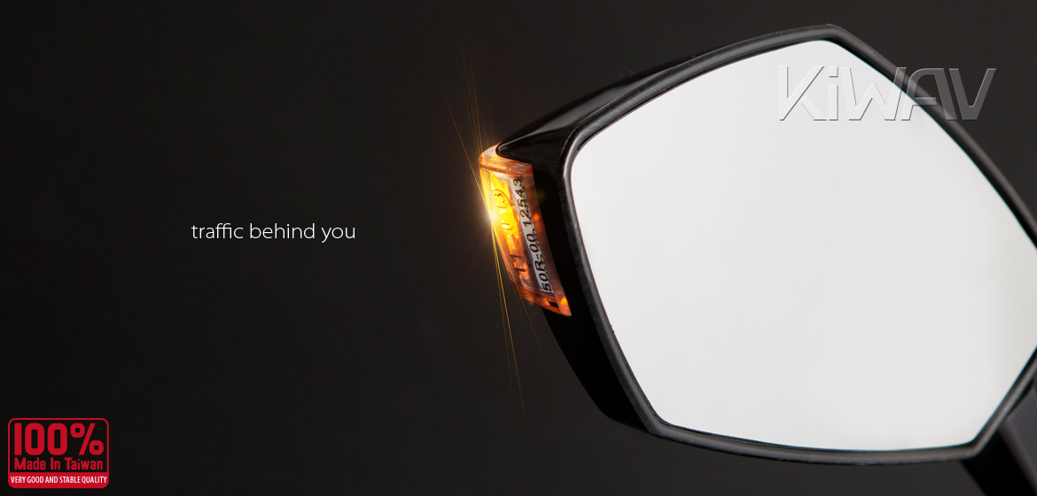 KiWAV Oi & Fist LED black mirror for BMW