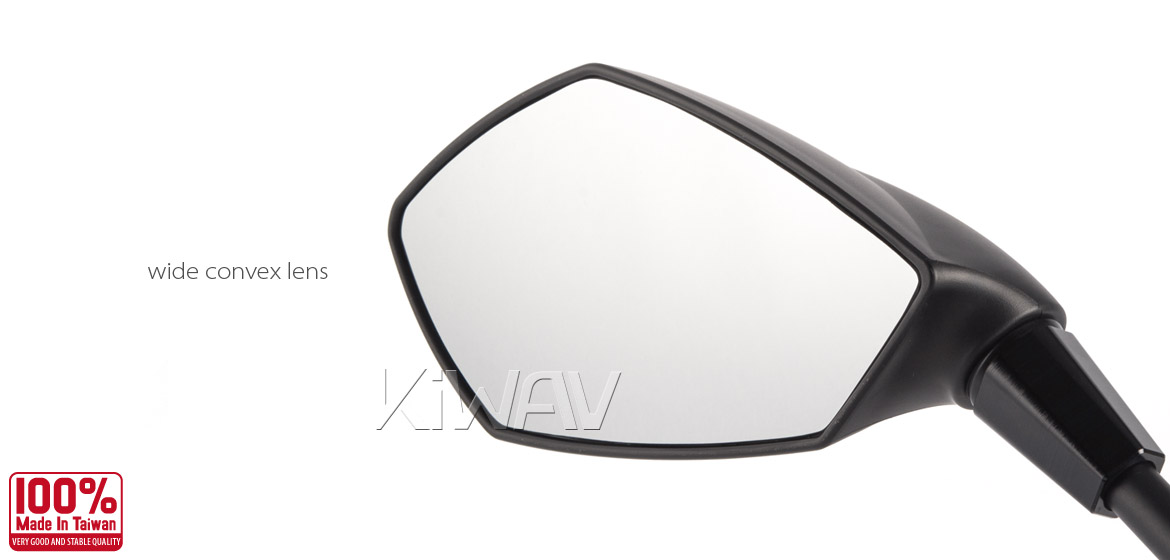 KiWAV motorcycle mirrors FistLED black 10mm universal