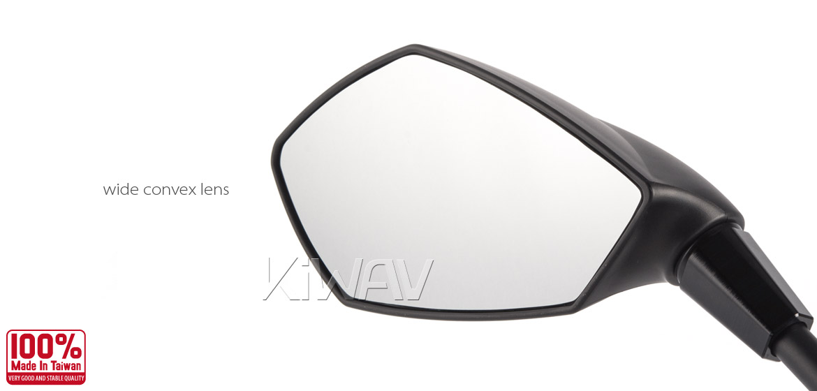 KiWAV motorcycle mirrors FistLED black 10mm scooter Magazi