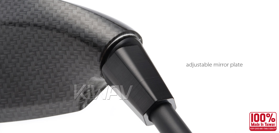 KiWAV motorcycle mirrors FistLED carbon for BMW