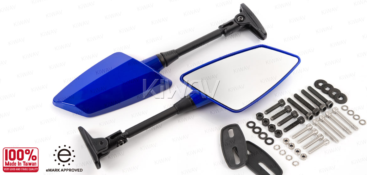 KiWAV Hawk blue fairing mount rearview mirrors for Ducati Panigale