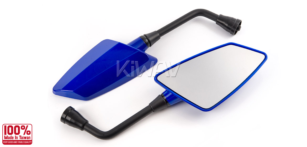 KiWAV Hawk blue motorcycle mirrors universal fit Magazi