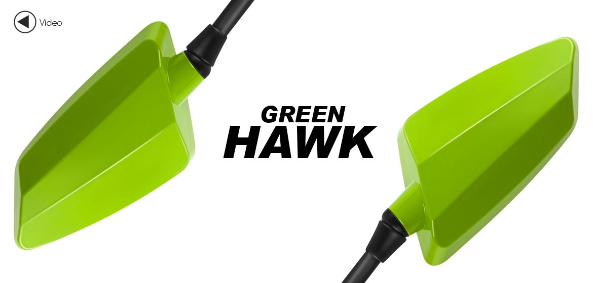 KiWAV Hawk green motorcycle mirrors harley fit Magazi