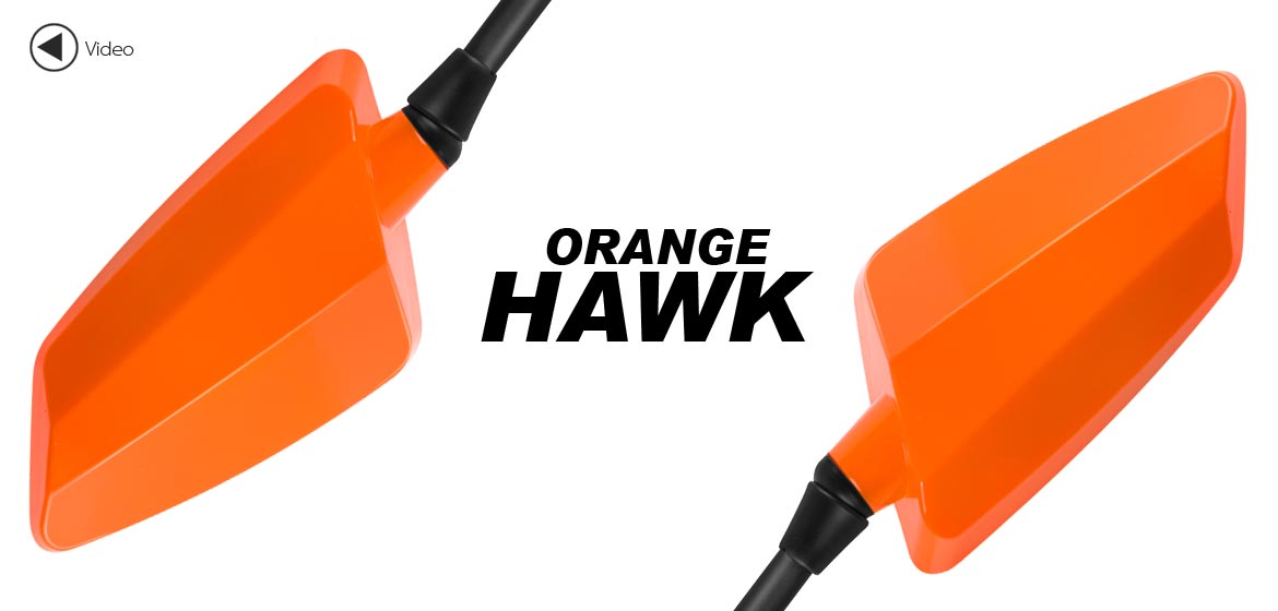 KiWAV Hawk orange motorcycle mirrors harley fit Magazi