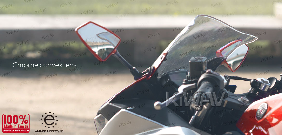 KiWAV Hawk red fairing mount rearview mirrors for sportsbike motorcycle Magazi