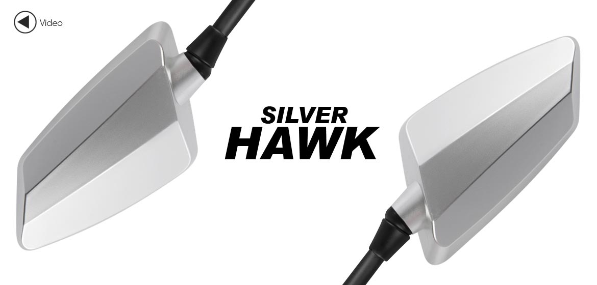 KiWAV Hawk silver motorcycle mirrors bmw fit Magazi