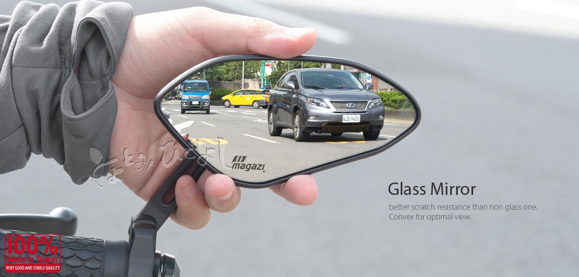 The thinnest motorcycle mirrors Toyotomi motorcycle bar end mirrors Horus black compatible for M6 threaded handlebars