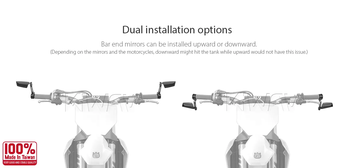 KiWAV motorcycle bar end mirrors Leap a pair compatible for Harley Sportster Dyna Softail XG street