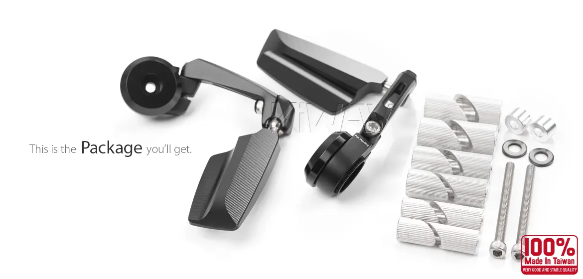KiWAV motorcycle bar end mirrors Leap a pair compatible for Harley Sportster Dyna Softail XG street