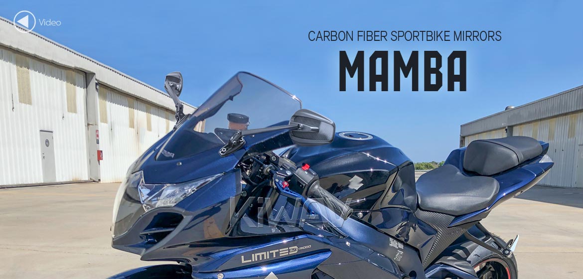 Carbon fiber motorcycle mirrors Mamba black fairing mount rearview mirrors for sportbikes