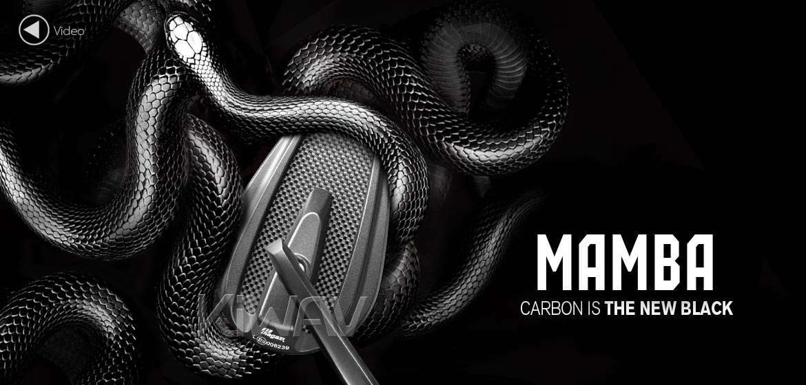 KiWAV bar end mirrors Mamba glossy carbon for 1inch & 1-1/4inch hollow end handlebars motorcycles