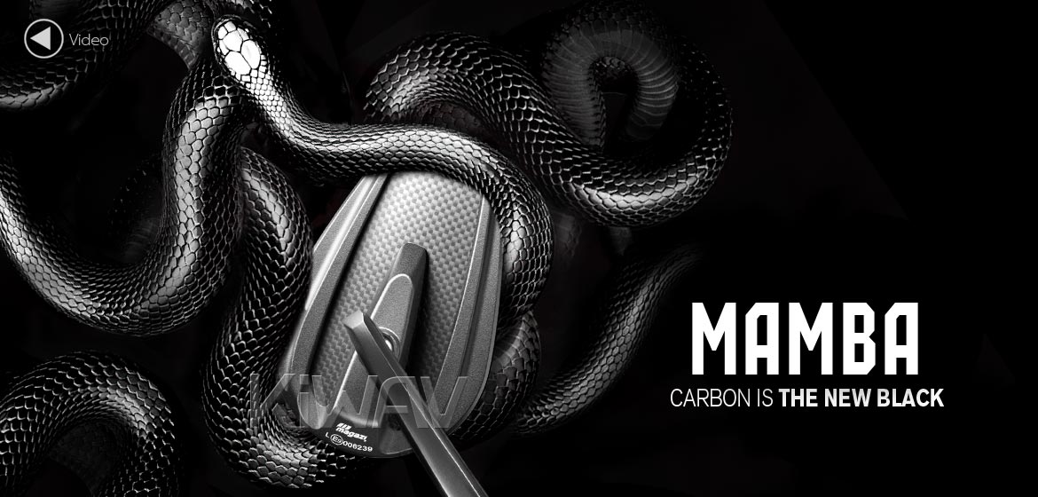 KiWAV bar end mirrors Mamba matte carbon for 1inch & 1-1/4inch hollow end handlebars motorcycles