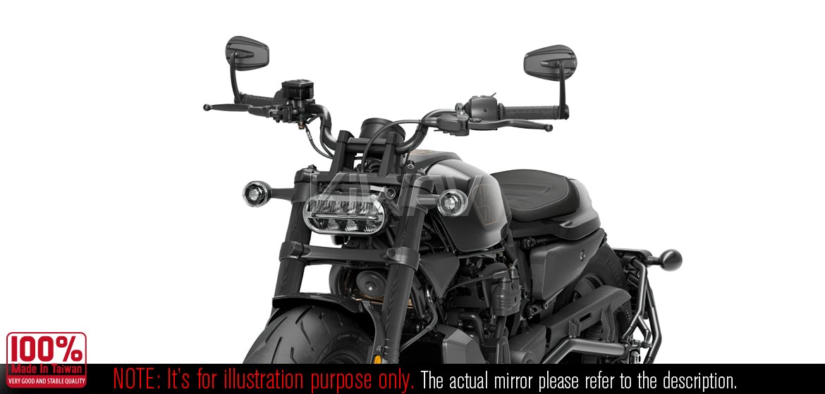 KiWAV bar end mirrors Mamba matte carbon fiber for M8 mirror threaded handlebars motorcycles