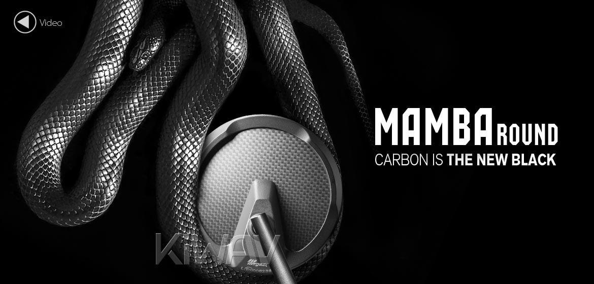 True carbon fiber KiWAV motorcycle mirrors Mamba Round black universal fit for 10mm mirror thread and Harley Davidson