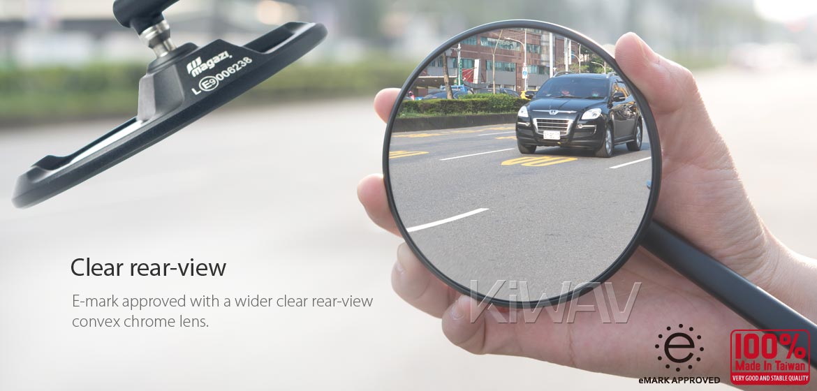 True carbon fiber KiWAV motorcycle mirrors Mamba Round black fairing mount rearview mirrors for sportbikes