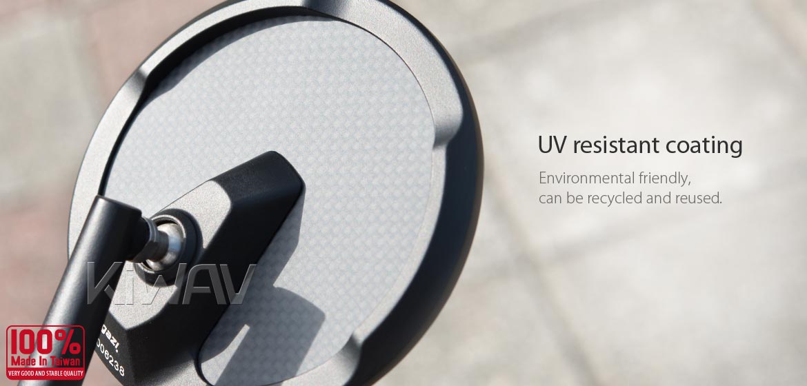 True carbon fiber KiWAV motorcycle mirrors Mamba Round black universal fit for 8mm mirror thread