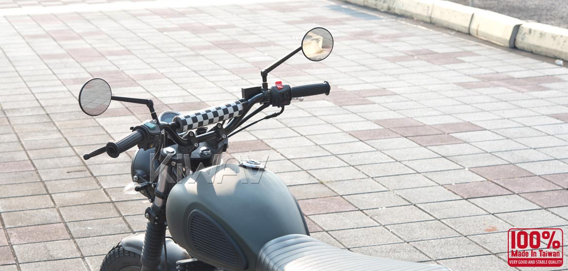 True carbon fiber KiWAV motorcycle mirrors Mamba Round black universal fit for 8mm mirror thread