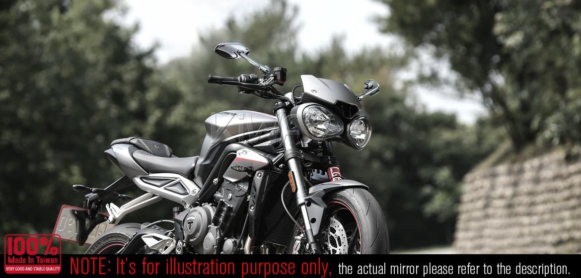 KiWAV Medusa chrome motorcycle mirrors fit scooter