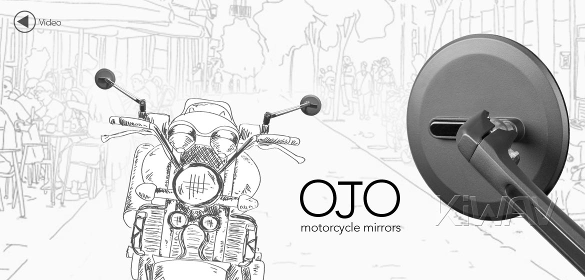 KiWAV motorcycle mirrors Ojo black compatible for most Harley Davidson