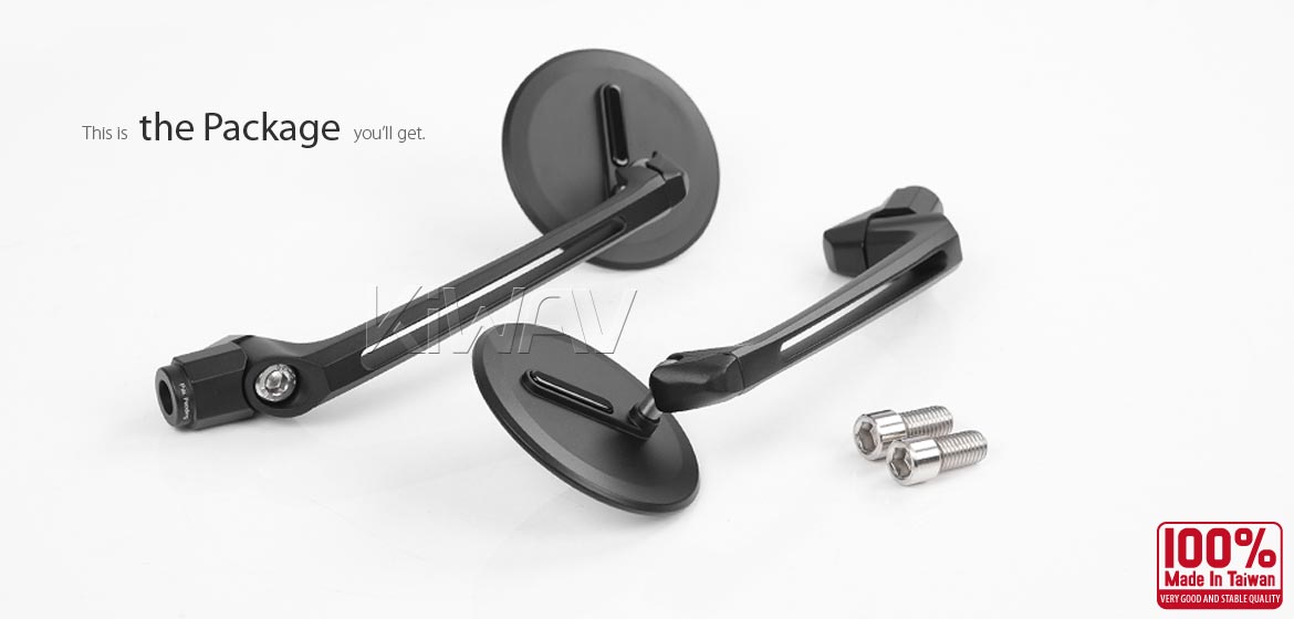 Thinnest motorcycle mirrors KiWAV motorcycle mirrors Ojo black compatible for most BMW