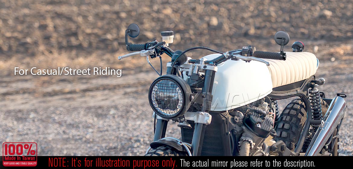 KiWAV motorcycle bar end mirrors Ojo black compatible for Harley Sportster Dyna Softail XG street
