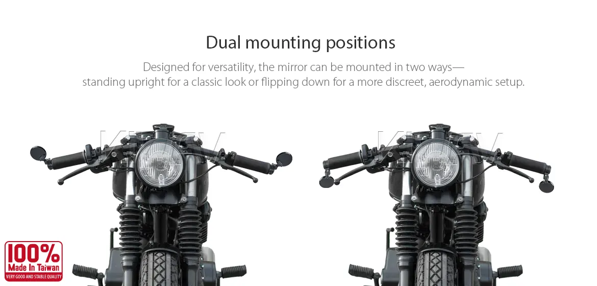 KiWAV motorcycle bar end mirrors Orbix black a pair compatible for Harley Sportster S Nightster 2021-
