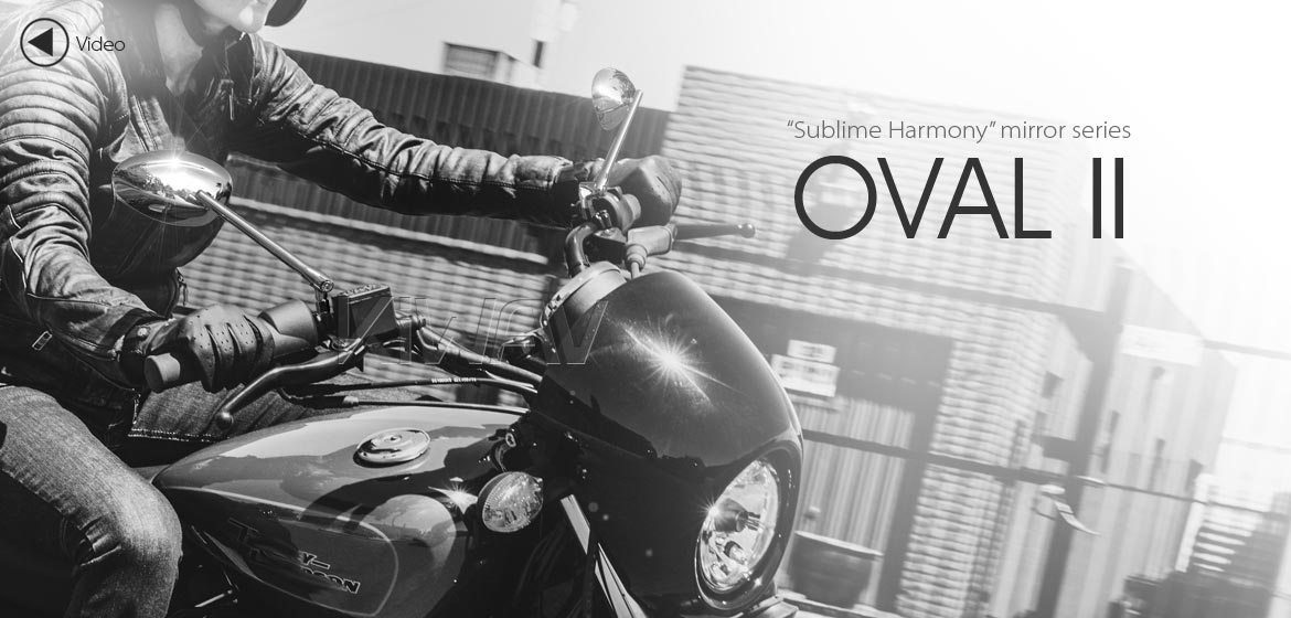 KiWAV motorcycle mirrors OvalII chrome for Harley Davidson Street 500/750